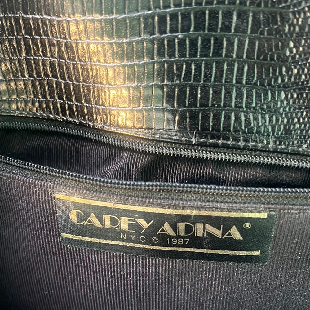 Vintage Carey Adina Black Crocodile Embossed Bag